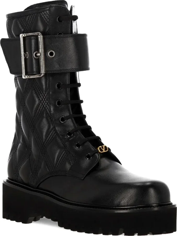 VLogo leather combat boots - Image 2