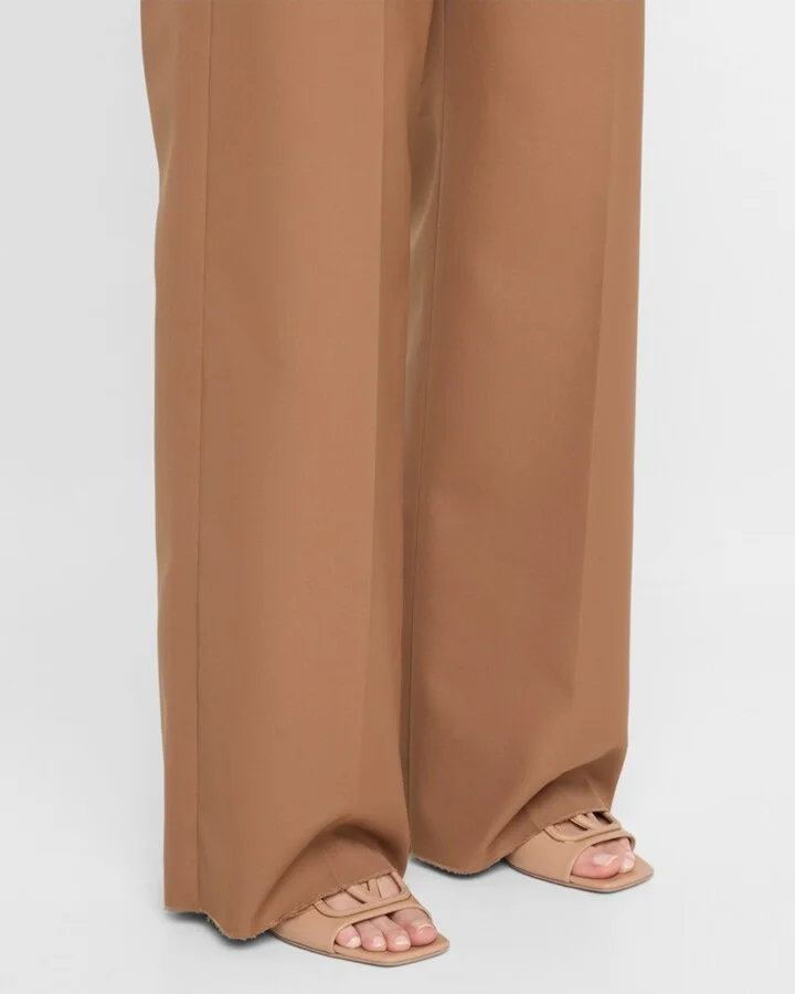 VLogo Leather Cutout Slide Sandals - Image 3