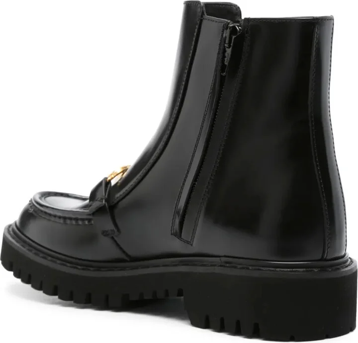 VLogo leather flat boots - Image 3