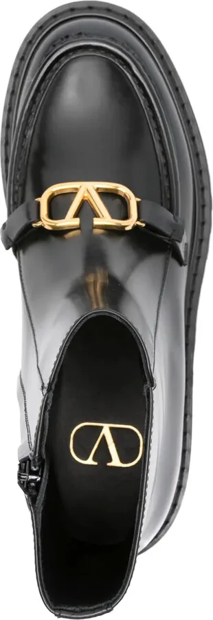 VLogo leather flat boots - Image 4
