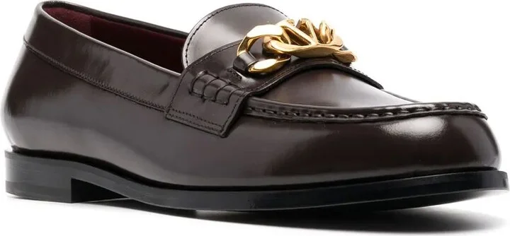 VLogo leather loafers - Image 2