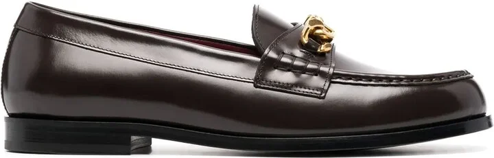 VLogo leather loafers