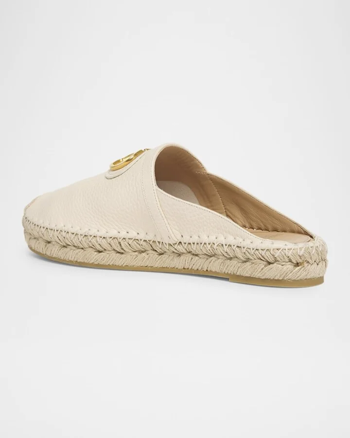 VLogo Leather Medallion Espadrille Mules - Image 2