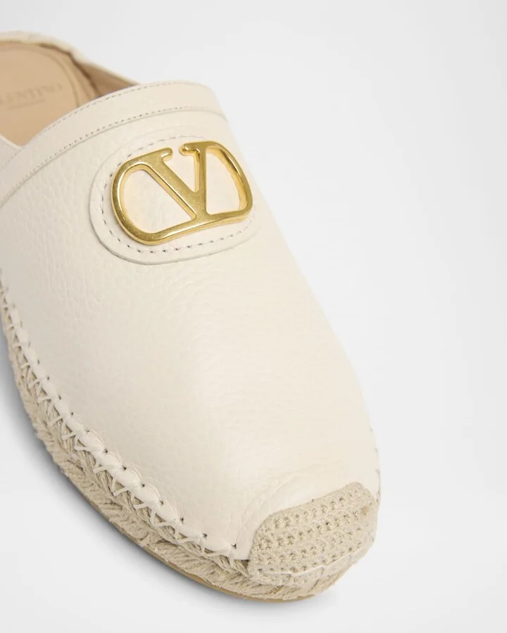 VLogo Leather Medallion Espadrille Mules - Image 4