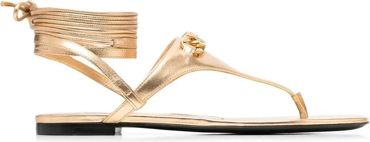 VLogo leather sandals