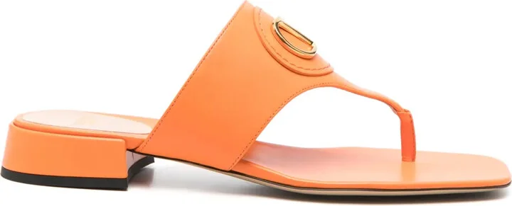 VLogo leather slides