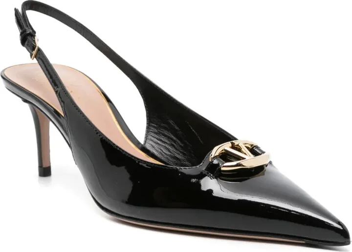 VLogo leather slingback pumps - Image 2