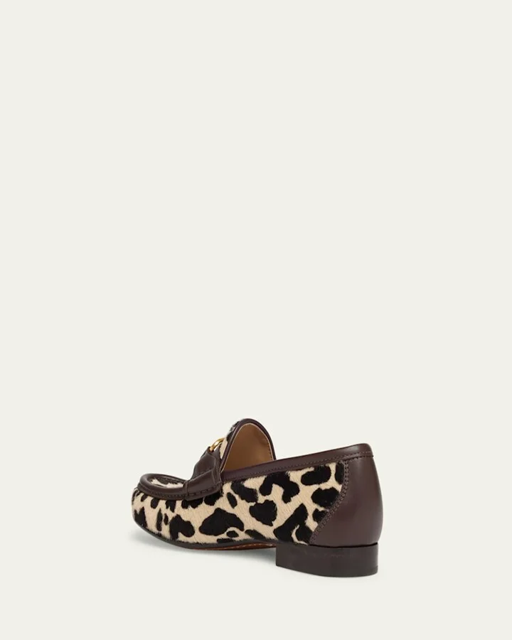 VLogo Leopard Pony Hair Loafers - Image 5