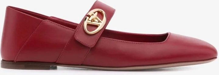 VLogo Locker Mary-Jane Leather Ballet Flats