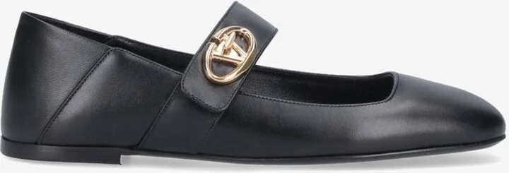 VLogo Locker Mary-Jane Leather Ballet Flats