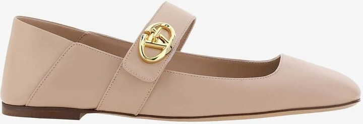 VLogo Locker Mary-Jane Leather Ballet Flats
