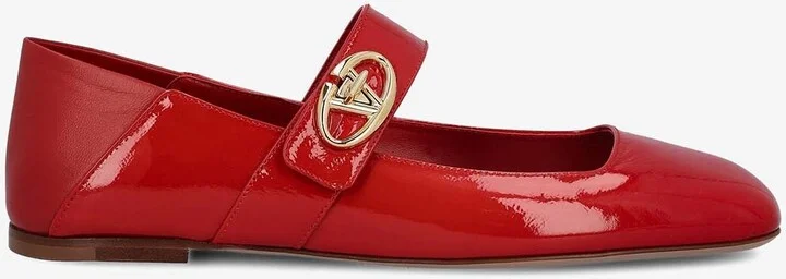 VLogo Locker Mary-Jane Patent Leather Ballet Flats