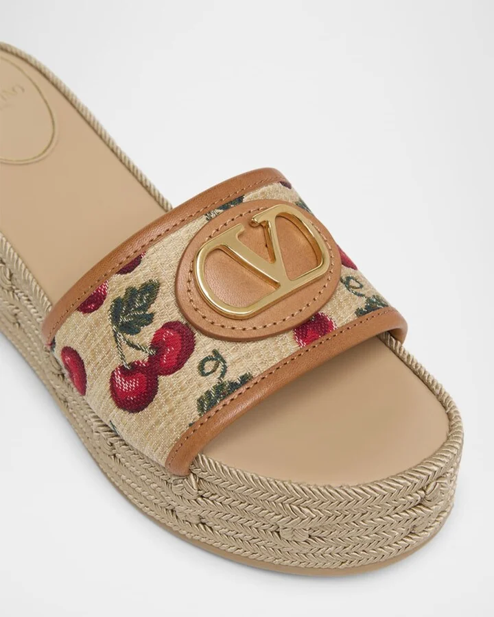VLogo Medallion Cherry Platform Espadrilles - Image 4
