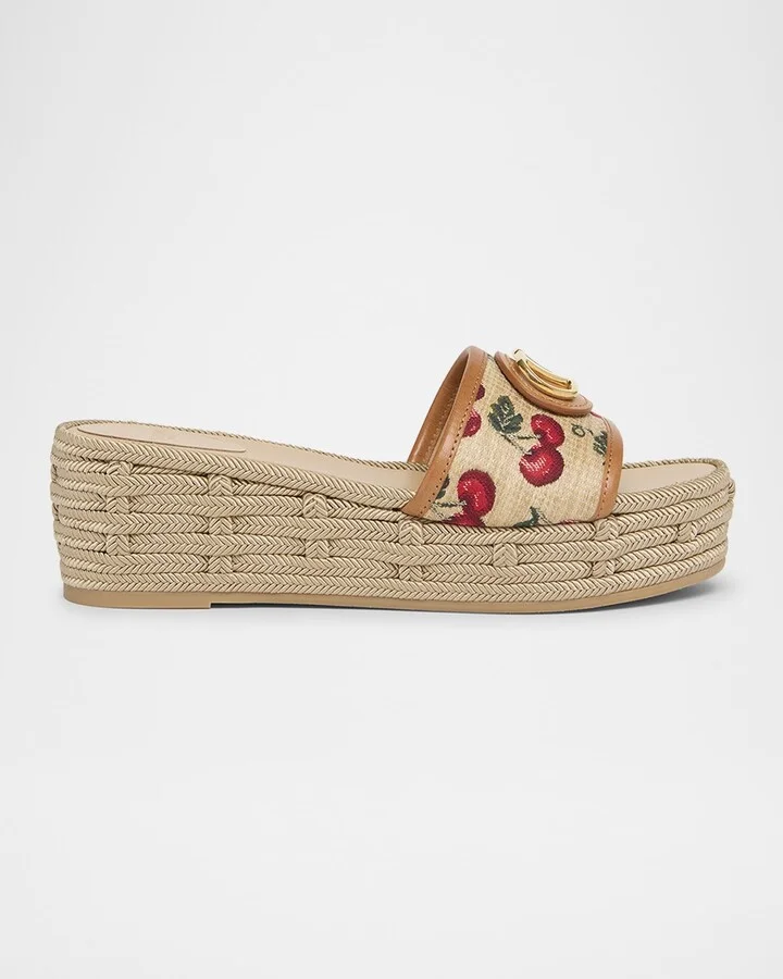 VLogo Medallion Cherry Platform Espadrilles