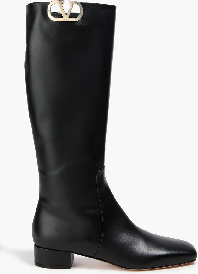 VLOGO Medallion leather knee boots