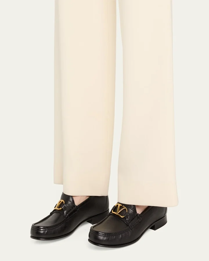 VLogo Medallion Leather Loafers - Image 4