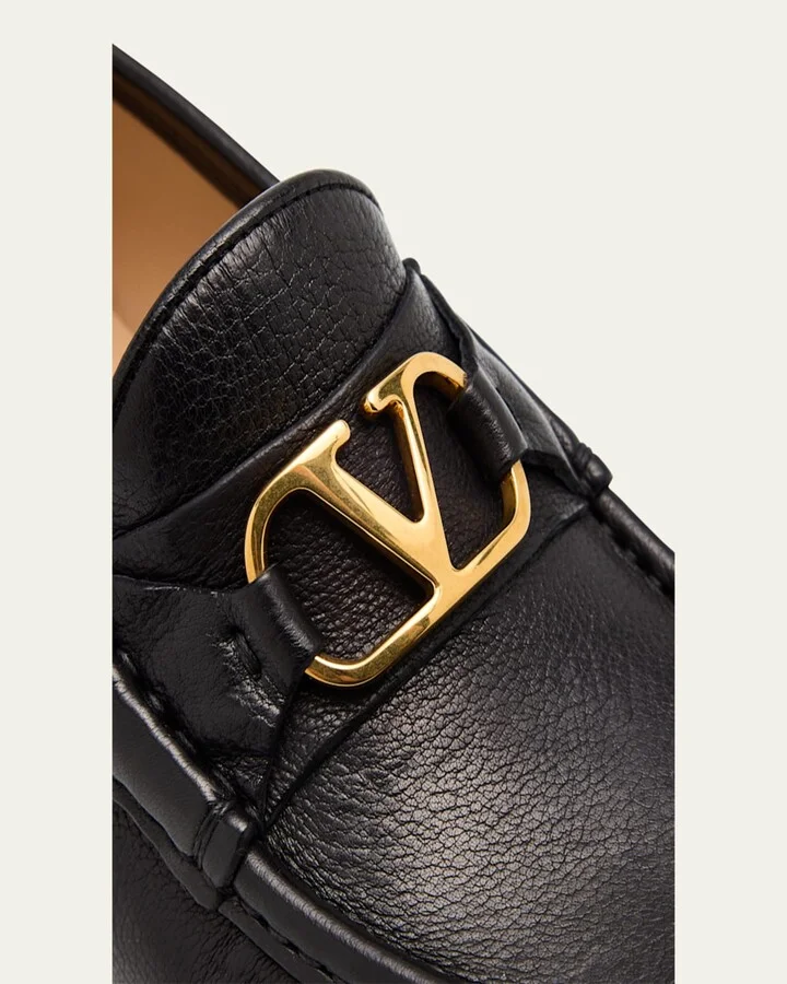 VLogo Medallion Leather Loafers - Image 7