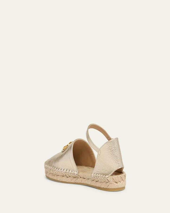 VLOGO Metallic Leather Espadrilles - Image 4