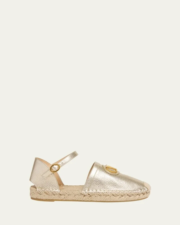 VLOGO Metallic Leather Espadrilles