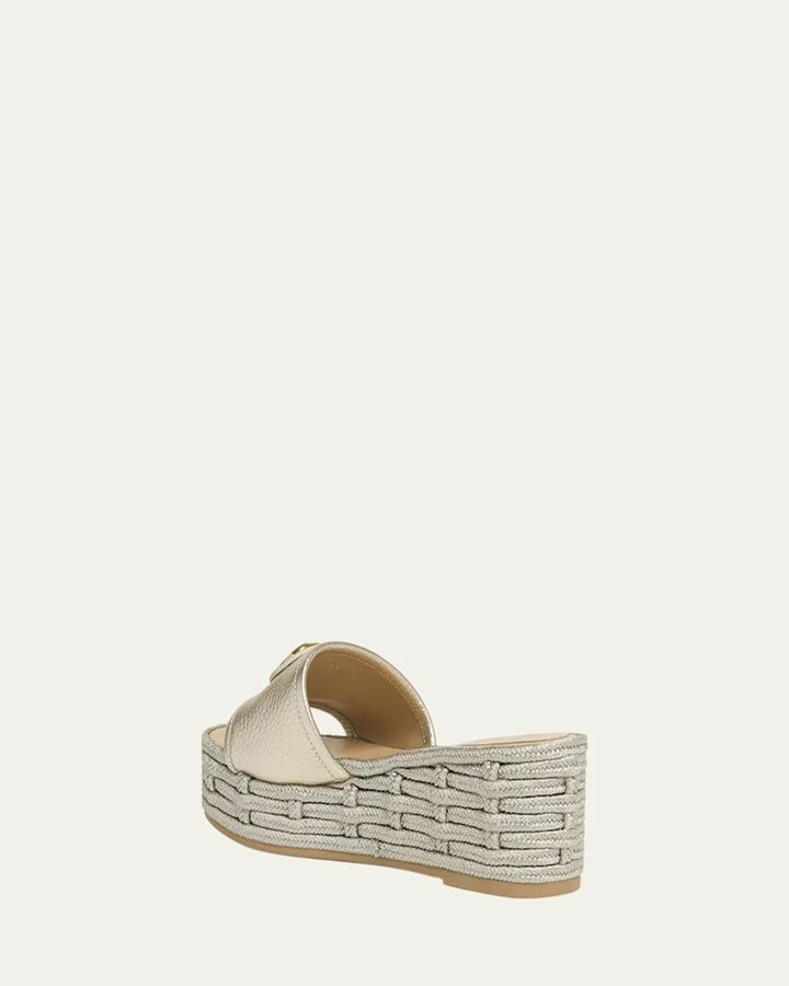 VLogo Metallic Medallion Platform Espadrilles - Image 2