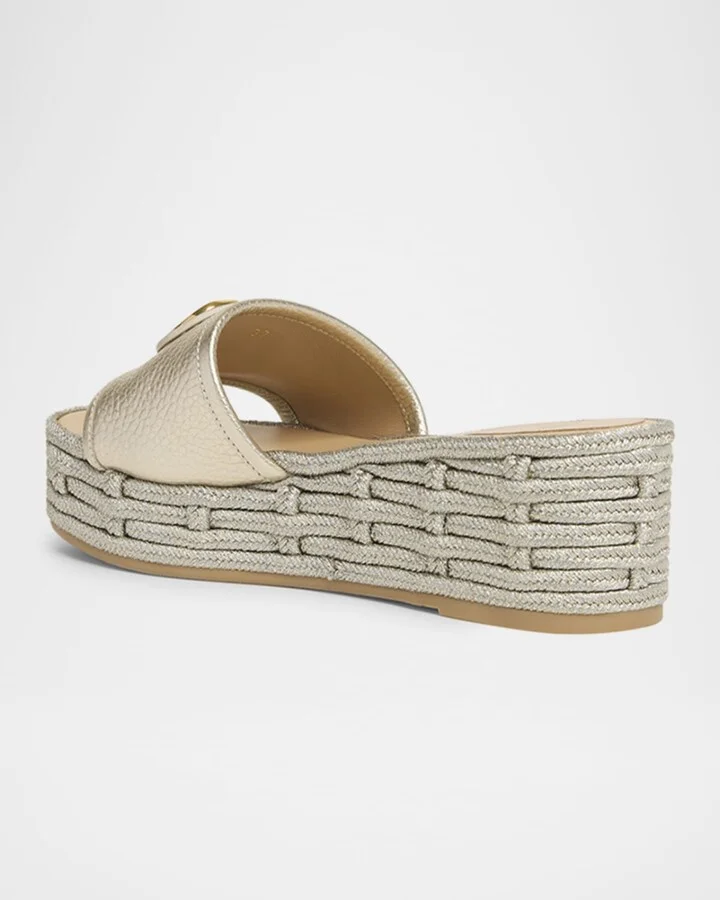 VLogo Metallic Medallion Platform Espadrilles - Image 5