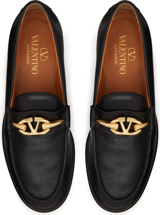 VLogo Moon leather loafers - Image 4