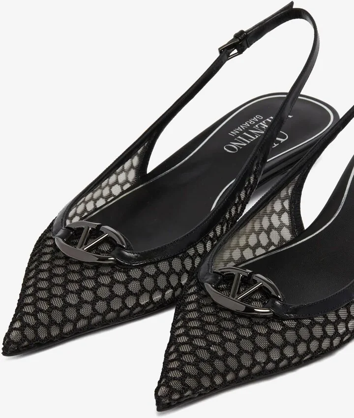VLogo Moon Mesh Slingback Flats - Image 3