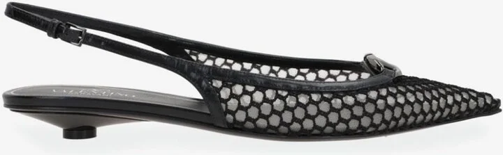 VLogo Moon Mesh Slingback Flats