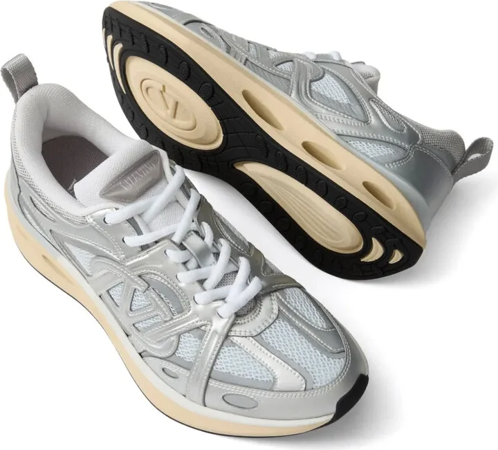 VLogo panelled lace-up sneakers - Image 5
