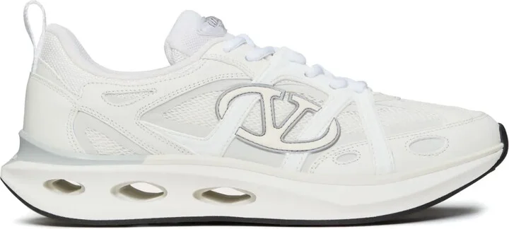 VLogo panelled lace-up sneakers