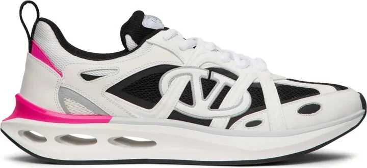 VLogo panelled lace-up sneakers