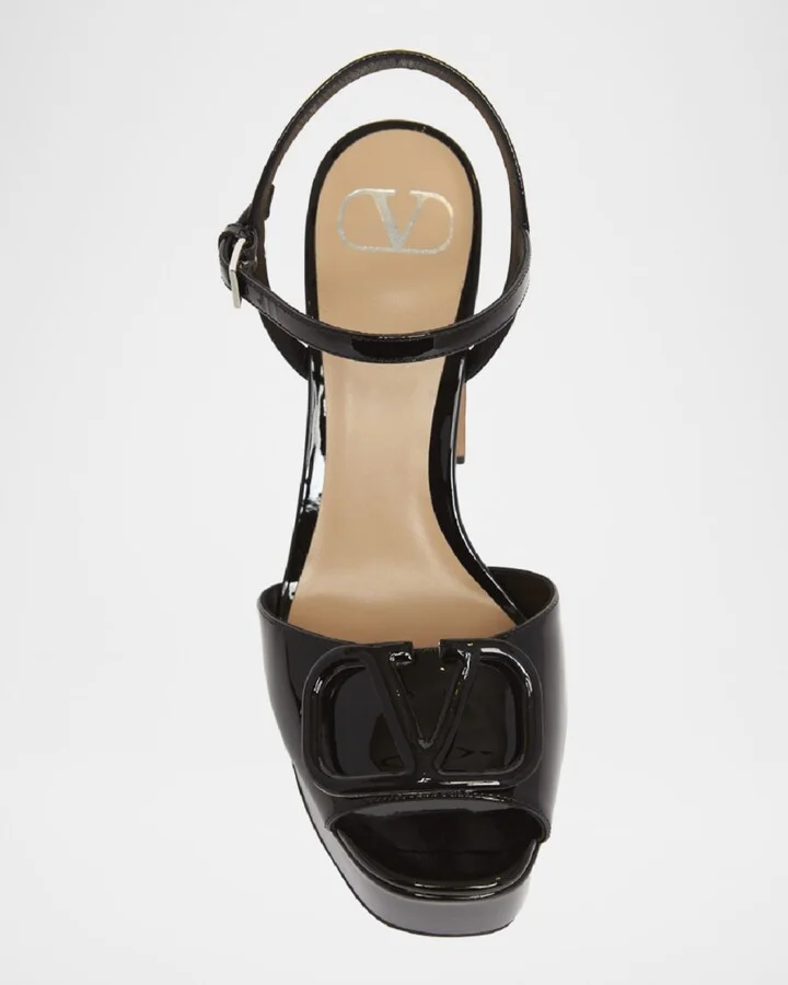 VLogo Patent Ankle-Strap Platform Sandals - Image 3