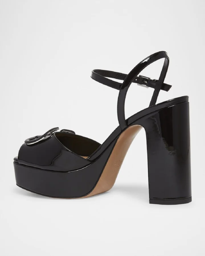 VLogo Patent Ankle-Strap Platform Sandals - Image 4