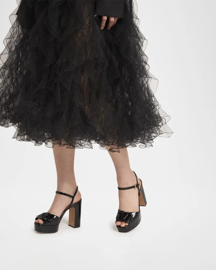 VLogo Patent Ankle-Strap Platform Sandals - Image 5