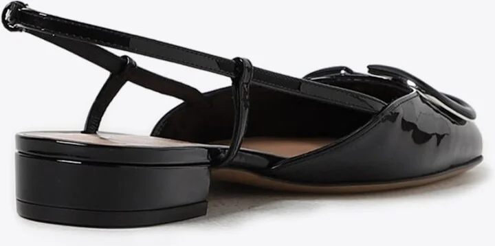 VLogo Patent Leather Slingback Flats - Image 2