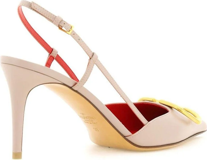 Vlogo Plaque Pointed Toe Slingback Pumps - Image 2