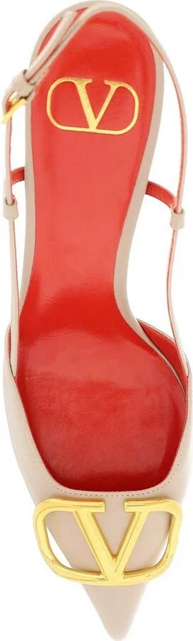 Vlogo Plaque Pointed Toe Slingback Pumps - Image 3