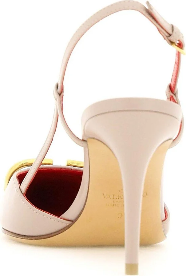 Vlogo Plaque Pointed Toe Slingback Pumps - Image 4