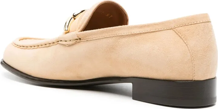 VLogo-plaque suede loafers - Image 3