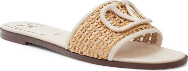 VLOGO Raffia Slide Sandal