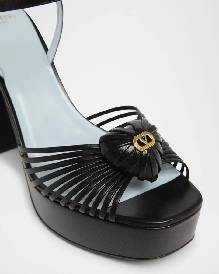 VLogo Royal Heart Leather Platform Sandals - Image 4