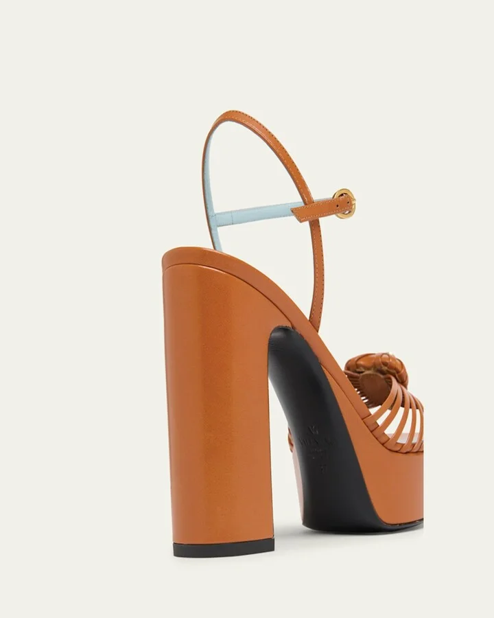 VLogo Royal Heart Leather Platform Sandals - Image 3