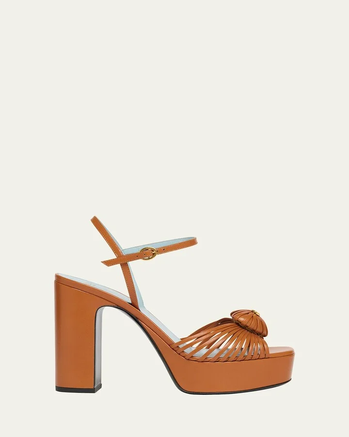 VLogo Royal Heart Leather Platform Sandals