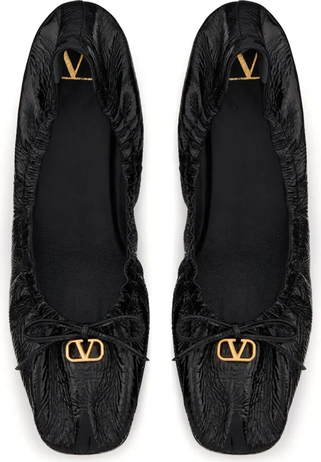VLogo ruched ballerina shoes - Image 4