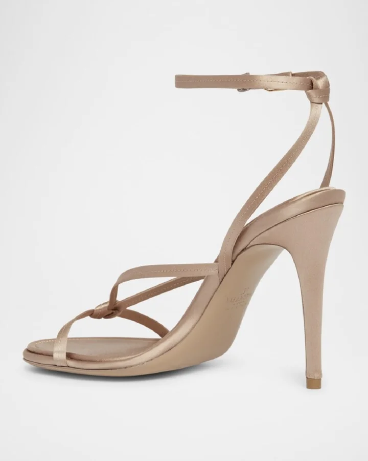 VLogo Satin Ankle-Strap Evening Sandals - Image 5