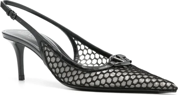 VLogo Signature 75mm slingback pumps - Image 2
