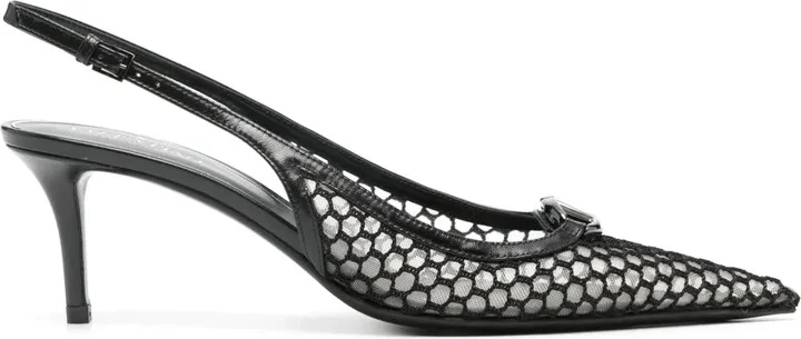 VLogo Signature 75mm slingback pumps