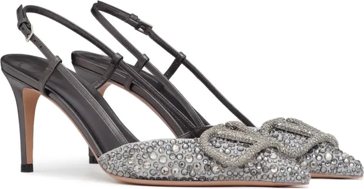 VLogo Signature 80mm slingback pumps - Image 2