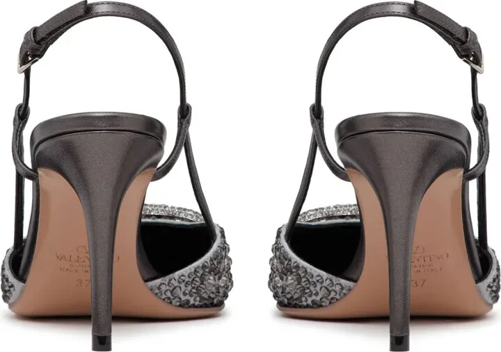 VLogo Signature 80mm slingback pumps - Image 3