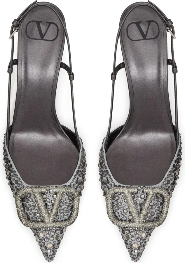 VLogo Signature 80mm slingback pumps - Image 4